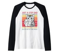 Just A Step dad Who Always Came Back with The Milk Step Dad Raglan Baseball Tee