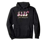 Just A Strong Goose Breast Cancer Silly Goose Cancer Fighter Pullover Hoodie