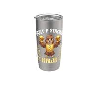 Just A Strong Hawk Childhood Cancer Awareness Warrior Boxer Stainless Steel Insulated Tumbler