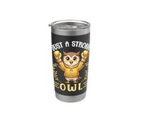 Just A Strong Owl Childhood Cancer Awareness Warrior Boxer Stainless Steel Insulated Tumbler