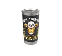 Just A Strong Panda Childhood Cancer Awareness Warrior Boxer Stainless Steel Insulated Tumbler