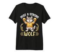 Just A Strong Wolf Childhood Cancer Awareness Warrior Boxer Premium T-Shirt