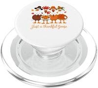 Just A Thankful Goose Funny Pilgrim Thanksgiving Matching PopSockets PopGrip for MagSafe