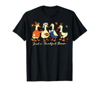 Just A Thankful Goose Funny Pilgrim Thanksgiving Matching T-Shirt