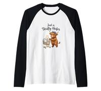 Just a Thrifty Heifer Shopping Cart Bargain Hunter Raglan Baseball Tee