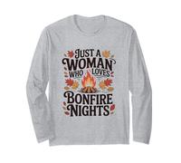 Just A Woman Who Loves Bonfire Nights Autumn Camping Long Sleeve T-Shirt