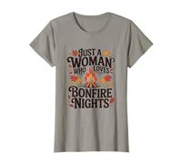 Just A Woman Who Loves Bonfire Nights Autumn Camping T-Shirt