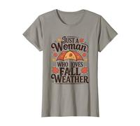 Just A Woman Who Loves Fall Weather Autumn Leaves T-Shirt