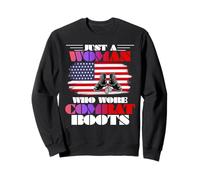Just a Woman Who Once Wore Combat Boots Us Female Veterans Sweatshirt
