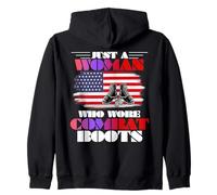 Just a Woman Who Once Wore Combat Boots Us Female Veterans Zip Hoodie