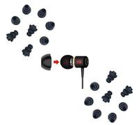 Just Accessories - Black Triple Flange Style Noise Isolating Replacement Soft Silicone Earbuds Tips Gels Fit Most In-Ear Headphones Earphones (12 x Large)