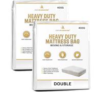 Just Accessories® Heavy Duty Mattress Bag For Storage Moving Removal Mattress Polythene Protector Cover (Double - Pack of 2)