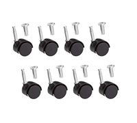 Just Accessories Pack of 8 Twin Nylon Wheel Swivel Castors, 40mm
