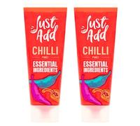 Just Add Chilli Puree 2 Pack - 2 x 70g - Hot Chilli Cooking Paste - Concentrated Spice Puree for Cooking & Marinades - Includes Gifty Goodness Shopping List