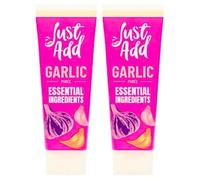 Just Add Garlic Puree 75g x2 - Concentrated Garlic Cooking Paste - Smooth Garlic Flavour for Curries, Stir Fries & Marinades - Includes Gifty Goodness Shopping List