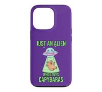 Just an Alien Who Loves Capybaras Cute UFO Flying Saucers Case for iPhone 13 Pro