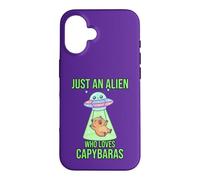 Just an Alien Who Loves Capybaras Cute UFO Flying Saucers Case for iPhone 16