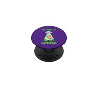 Just an Alien Who Loves Capybaras Cute UFO Flying Saucers PopSockets Adhesive PopGrip