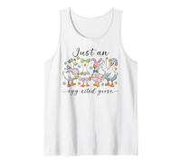 Just an Egg-Cited Goose Cute Easter Bunny Duck Family Spring Tank Top