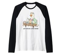 Just an Egg-Cited Goose Funny Easter Egg Painting Raglan Baseball Tee