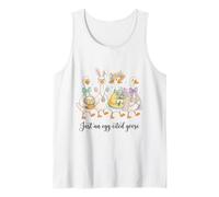 Just an Egg-Cited Goose Funny Easter Geese Celebration Tank Top