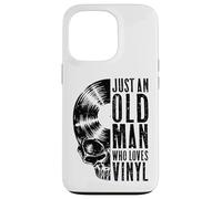 Just An Old Man Who Loves Vinyl Records Gothic Skull LP Case for iPhone 13 Pro