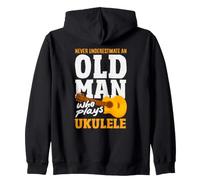 Just An Old Man Who Plays Ukulele Musician Zip Hoodie
