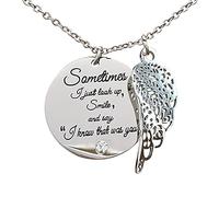Just Angel Was That K-now Necklace-sometimesI Wing The Love Say “I And You” Diamond-encrusted Necklaces Pendants Amethyst Choker Necklace (Silver, One Size)