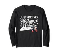 Just Another Day in Paradise Flip Flops Beach Design Long Sleeve T-Shirt