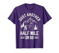 Just Another Half Mile or So - Take a Hike Funny Hiking T-Shirt, Men, Purple, X-Large