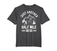 Just Another Half Mile or So - Take a Hike Funny Hiking T-Shirt, Men's Big and Tall, Dark Heather Grey, 2X Tall