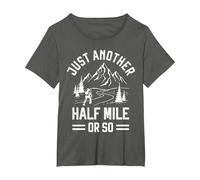 Just Another Half Mile or So - Take a Hike Funny Hiking T-Shirt, Women's Plus, Asphalt Grey, 2X