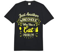 Just Another Wineoholic Who Has A Cat Problem Cats and Wine Comfort Colors Adult Heavyweight T-Shirt