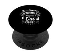 Just Another Wineoholic Who Has A Cat Problem Cats and Wine PopSockets Adhesive PopGrip