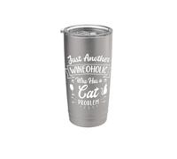 Just Another Wineoholic Who Has A Cat Problem Cats and Wine Stainless Steel Insulated Tumbler