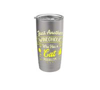 Just Another Wineoholic Who Has A Cat Problem Cats and Wine Stainless Steel Insulated Tumbler