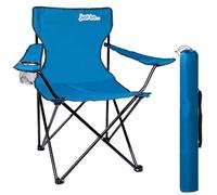just be... Folding Camping Chair for Adults and for Kids Lightweight Foldable Chair Suitable for Outdoors. Chairs for the Beach, Lawn, Camp, Fishing Trip and Garden - Royal Blue with Dark Blue Trim
