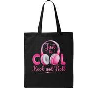 Just Be Rock And Roll Natural Ecological Cotton Tote Bag Black