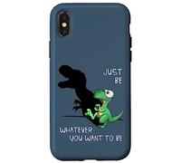 Just Be Whatever T-Rex | Cute Dinosaur Shadow Play Dino Case for iPhone X/XS