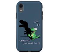 Just Be Whatever T-Rex | Cute Dinosaur Shadow Play Dino Case for iPhone XR
