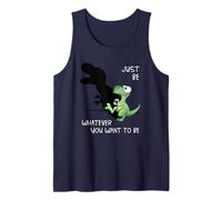 Just Be Whatever T-Rex | Cute Dinosaur Shadow Play Dino Tank Top