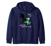 Just Be Whatever T-Rex | Cute Dinosaur Shadow Play Dino Zip Hoodie