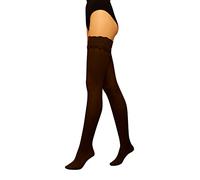 JUST BEAUTY TOUCH Lace Top 80 Denier Hold Ups Stockings Plain 8 Colours Sizes S-XL (XL, Chocolate)
