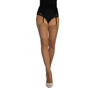 JUST BEAUTY TOUCH Plain Top Stockings size S - 3XL - Wear with Garter Belt & Suspender Straps, Comfortable Fit for Women's Thigh-High 20 denier Sheer (XL, Tan)