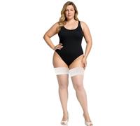 JUST BEAUTY TOUCH Plus Size Hold Ups 15 Denier Floral Lace Top XL-4XL (3XL/4XL, White)