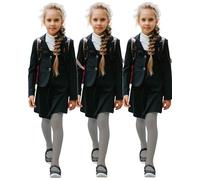 JUST BEAUTY TOUCH School Girls Tights 60 DEN Opaque - Grey, Black, Navy, Brown - Soft Microfibre, Footed Pantyhose for Children Aged 3-13, Casual School Wear, Available in 3 Pairs or 1 Pair