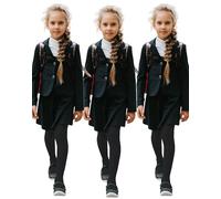 JUST BEAUTY TOUCH School Girls Tights 60 DEN Opaque - Grey, Black, Navy, Brown - Soft Microfibre, Footed Pantyhose for Children Aged 3-13, Casual School Wear, Available in 3 Pairs or 1 Pair