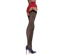 JUST BEAUTY TOUCH Stockings Patterned Sheer Size S - 4XL 20 Denier Designed to Be Worn with a Garter Belt