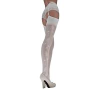 JUST BEAUTY TOUCH Stockings with Floral Rose Pattern Sheer 20 Denier, size S - 4XL