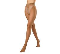 JUST BEAUTY TOUCH T- Band Summer Tights Sheer to Waist 15 Denier Tights Sizes S - XL (M, Beige)